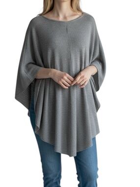 NWT CHASER Gray Ribbed Poncho To Size X-Small/Small